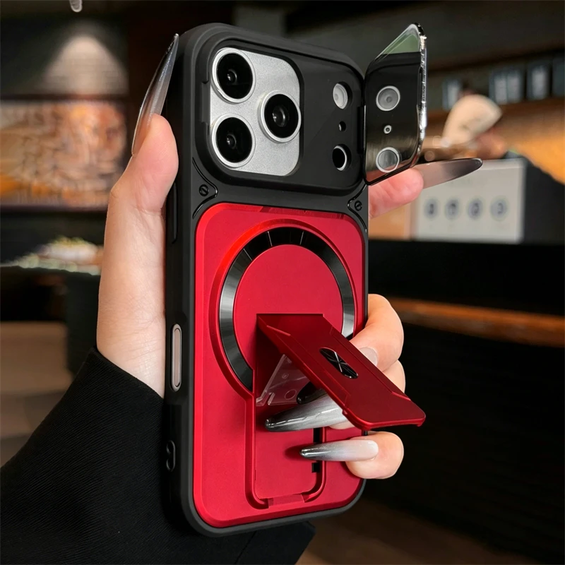 Fold Stand Magnetic Armor Case - Camera Lens Protector recension och pris